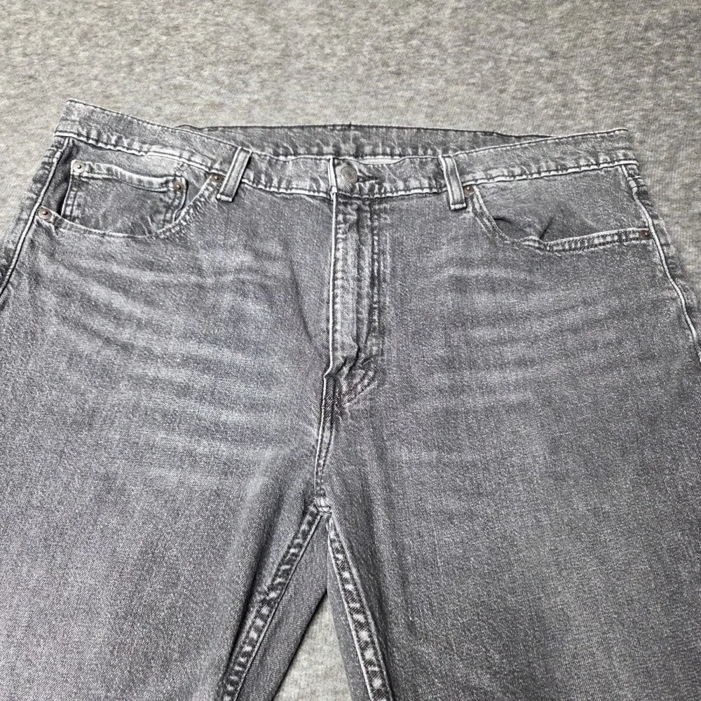 Levis 559 Jeans Mens W40 L30 Relaxed Straight Mid Rise Black Wash Faded Denim